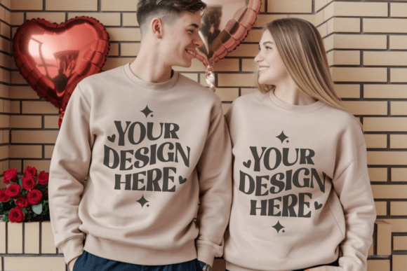 Gildan Valentine Couple Mockup: Graphics Freebies