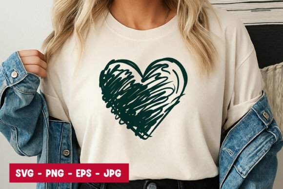 Green Scribble Heart: Free Graphics for Crafters