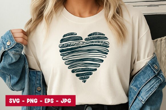 Teal Scribble Heart: Freebies & Graphics Review